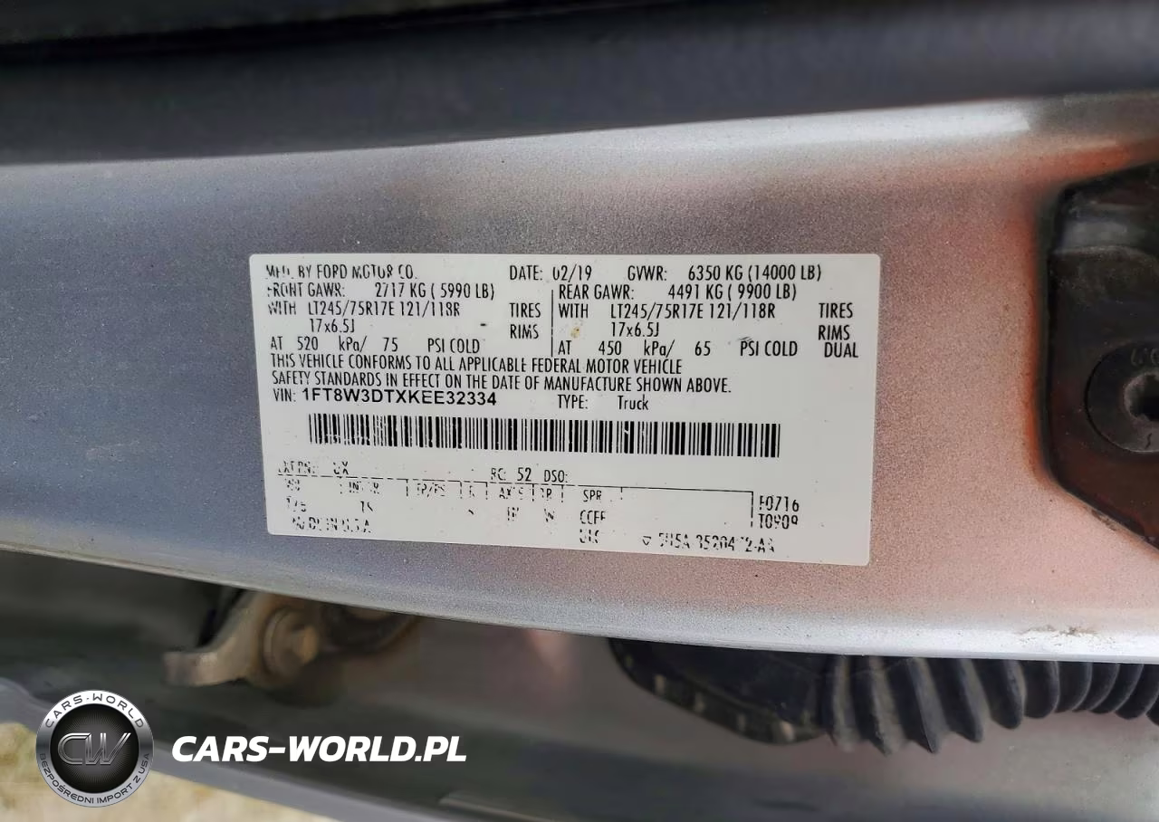 2019 Ford F350 Super Duty VIN:1FT8W3DTXKEE32334 - 12
