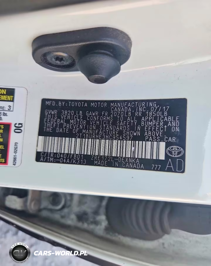2017 Toyota Corolla Le VIN:2T1BURHE3HC954597 - 12