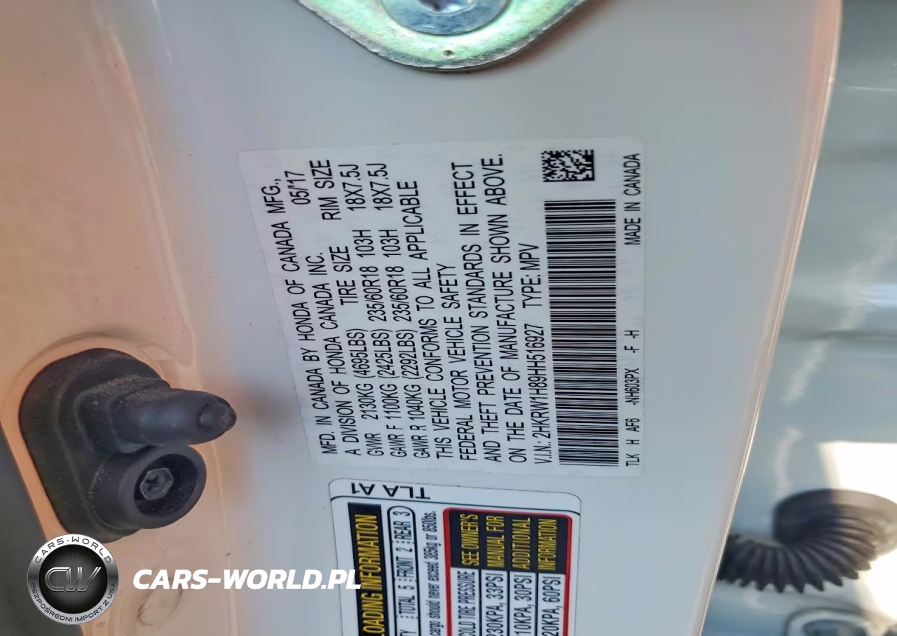 2017 Honda Cr-V Exl VIN:2HKRW1H89HH516927 - 12