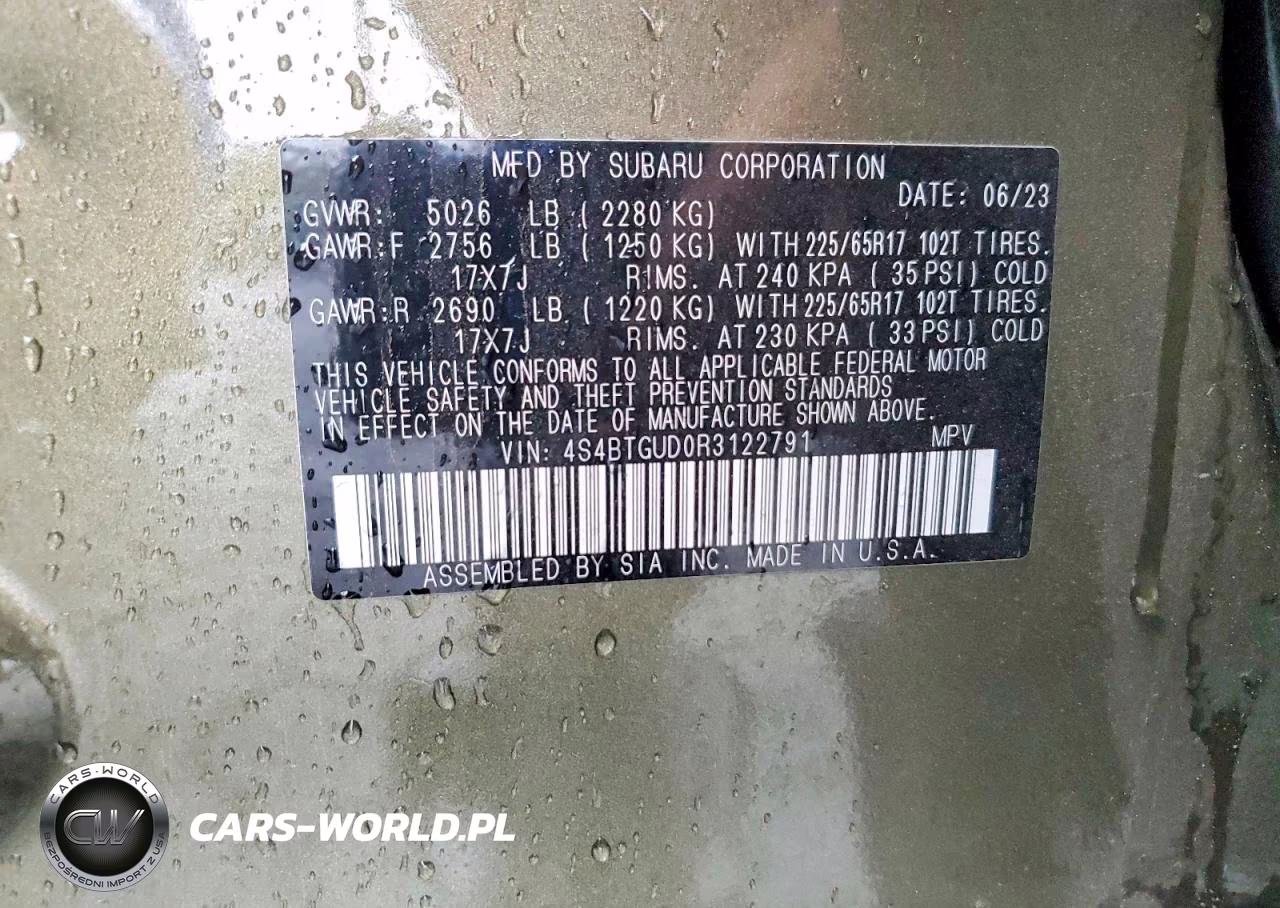 2024 Subaru Outback Wilderness VIN:4S4BTGUD0R3122791 - 14