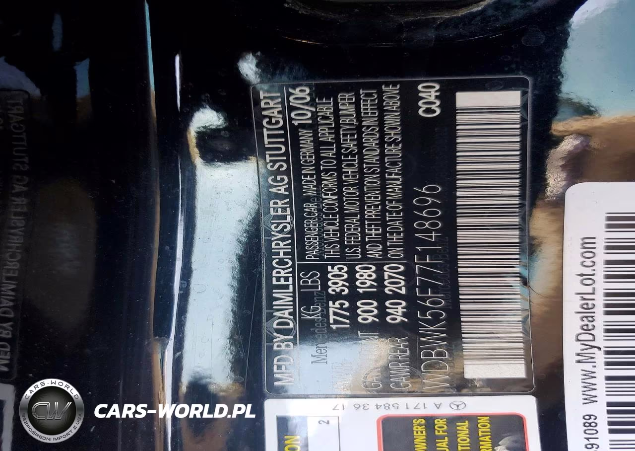 2007 Mercedes-Benz Slk 350 VIN:WDBWK56F77F148696 - 12