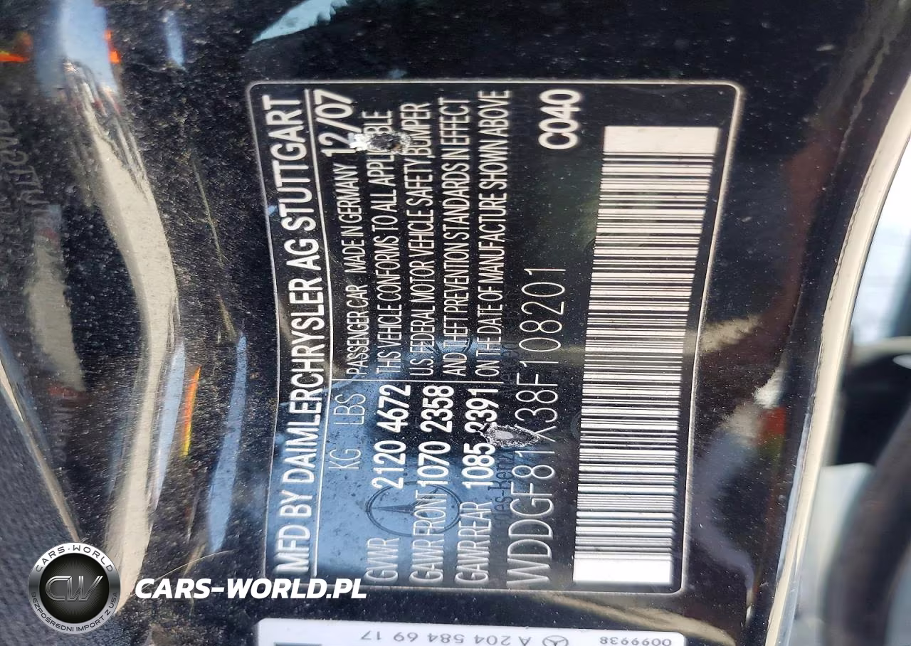 2008 Mercedes-Benz C 300 4Matic VIN:WDDGF81X38F108201 - 12