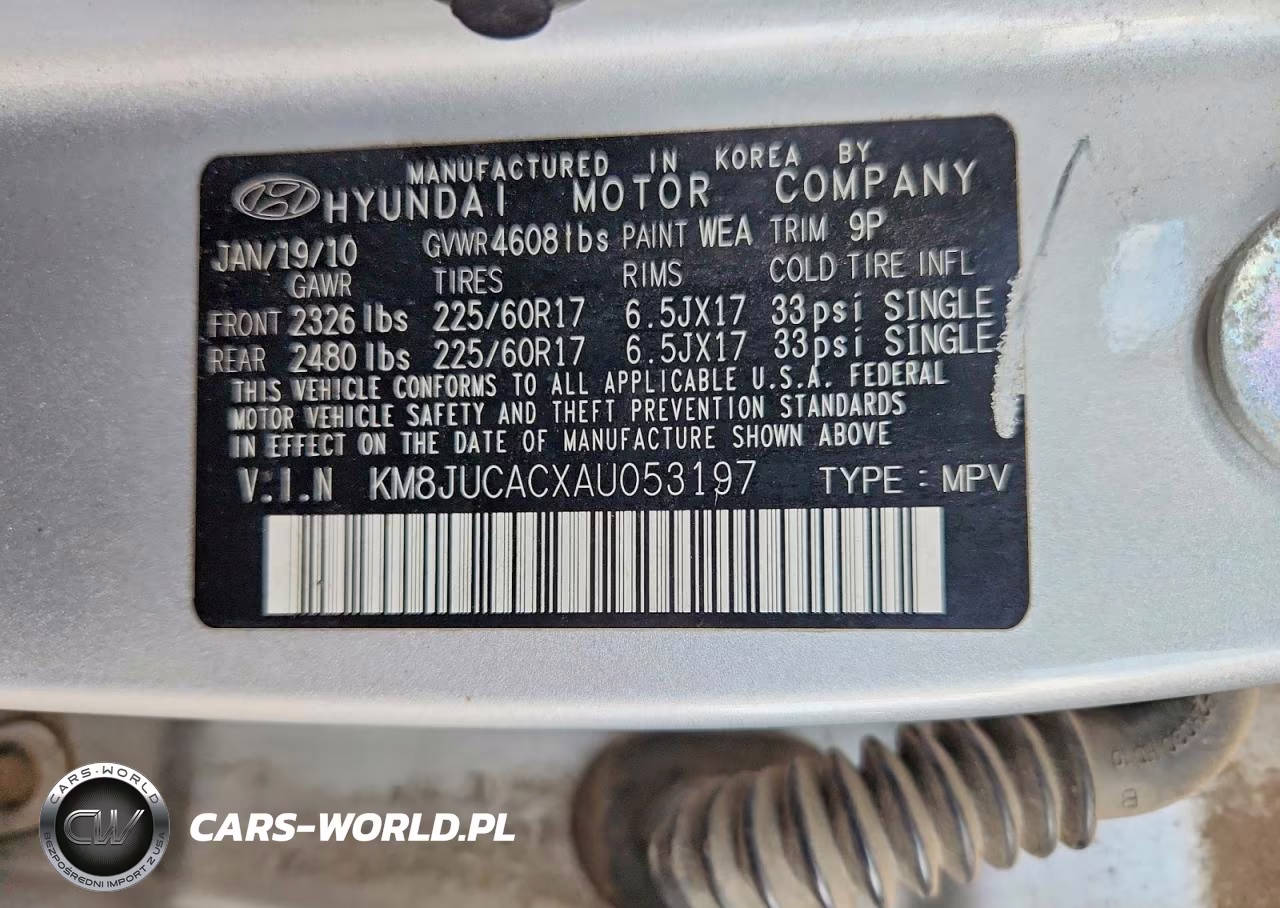 2010 Hyundai Tucson Gls VIN:KM8JUCACXAU053197 - 14