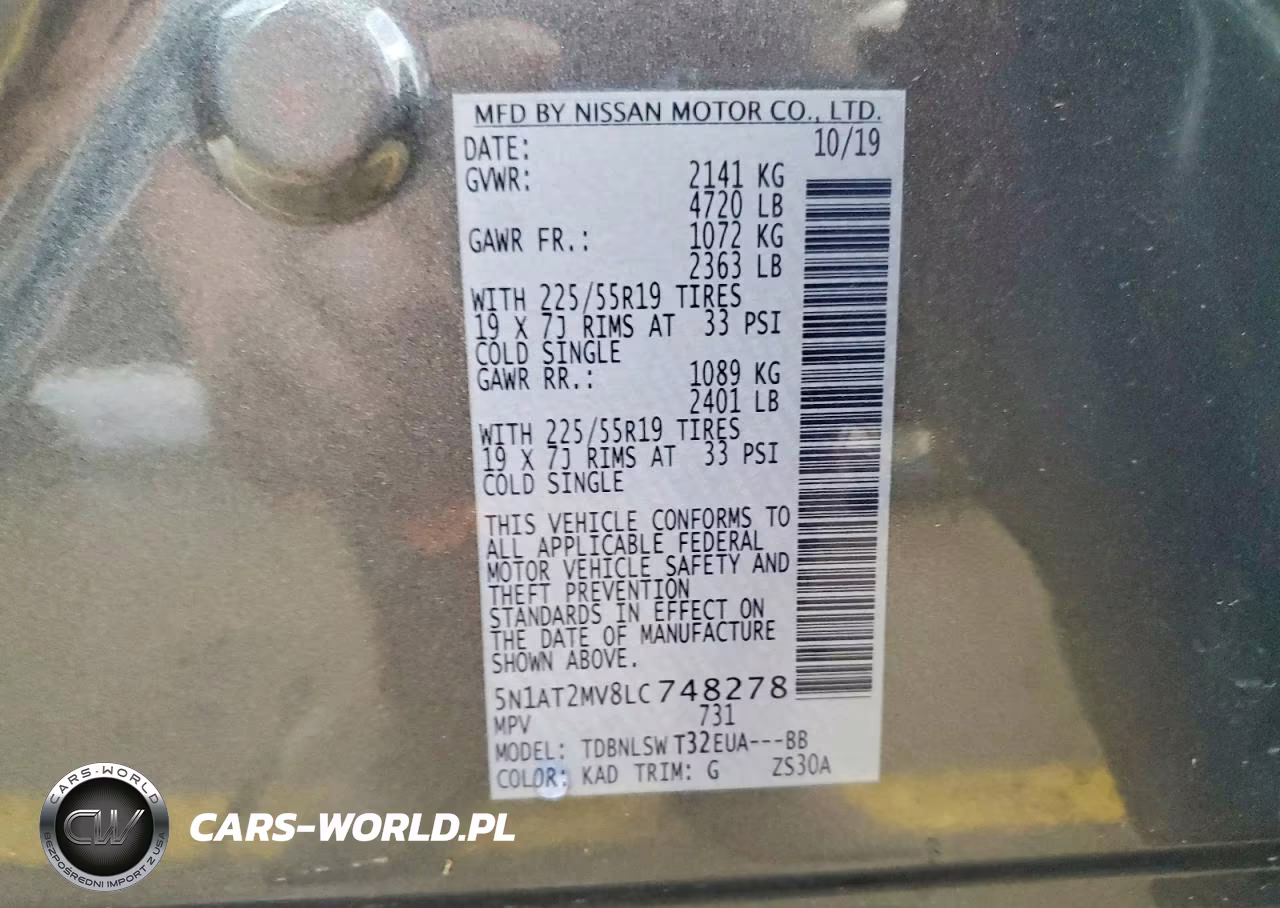 2020 Nissan Rogue Sl VIN:5N1AT2MV8LC748278 - 13