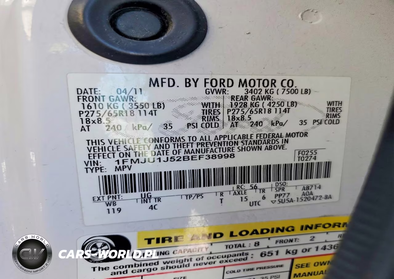 2011 Ford Expedition Xlt VIN:1FMJU1J52BEF38998 - 12