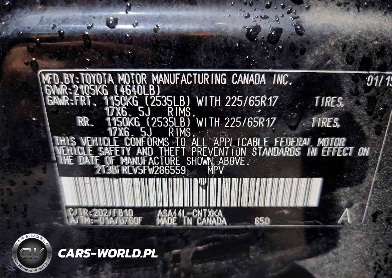 2015 Toyota Rav4 Le VIN:2T3BFREV5FW286559 - 14
