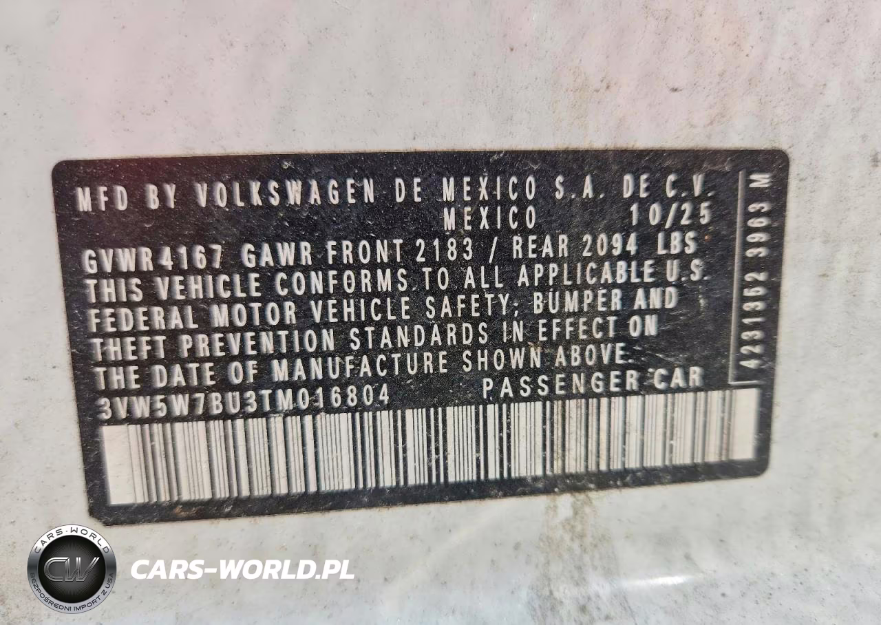 2026 Volkswagen Jetta S VIN:3VW5W7BU3TM016804 - 12
