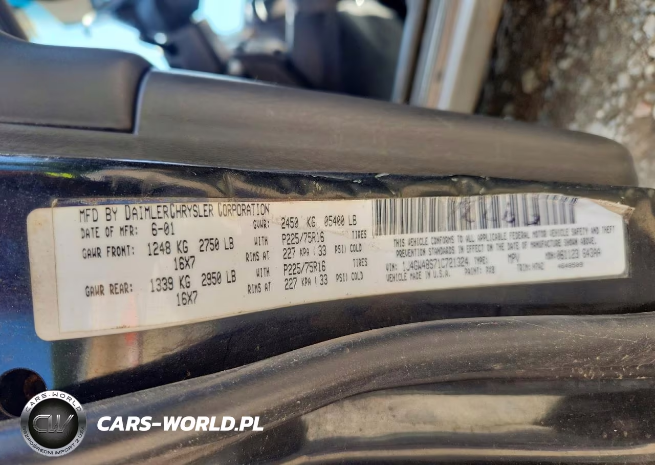 2001 Jeep Grand Cherokee Laredo VIN:1J4GW48S71C721324 - 14