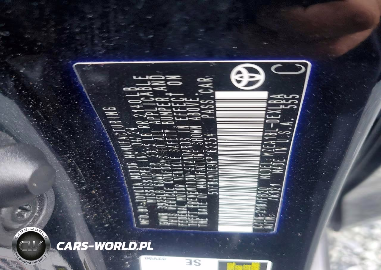 2024 Toyota Corolla Le VIN:5YFB4MDE9RP162254 - 12