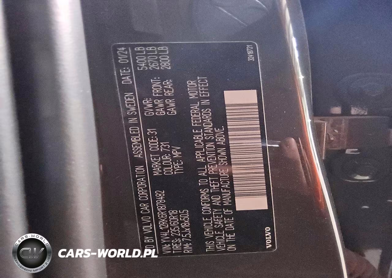 2024 Volvo Xc60 Core VIN:YV4L12RK6R1878482 - 14