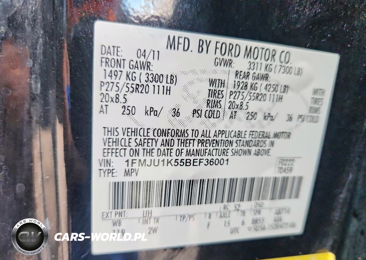 2011 Ford Expedition Limited VIN:1FMJU1K55BEF36001 - 13