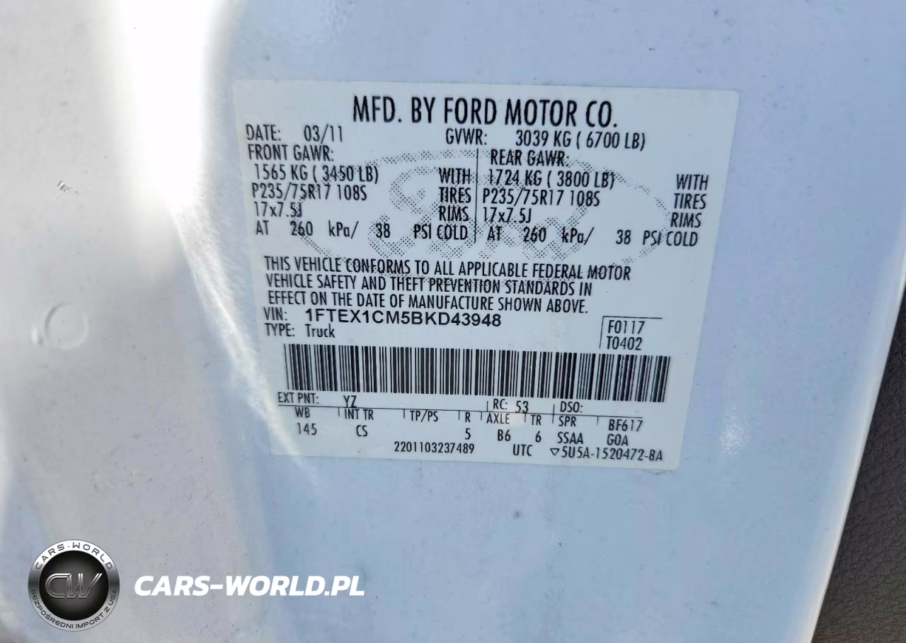 2011 Ford F150 Super Cab VIN:1FTEX1CM5BKD43948 - 12