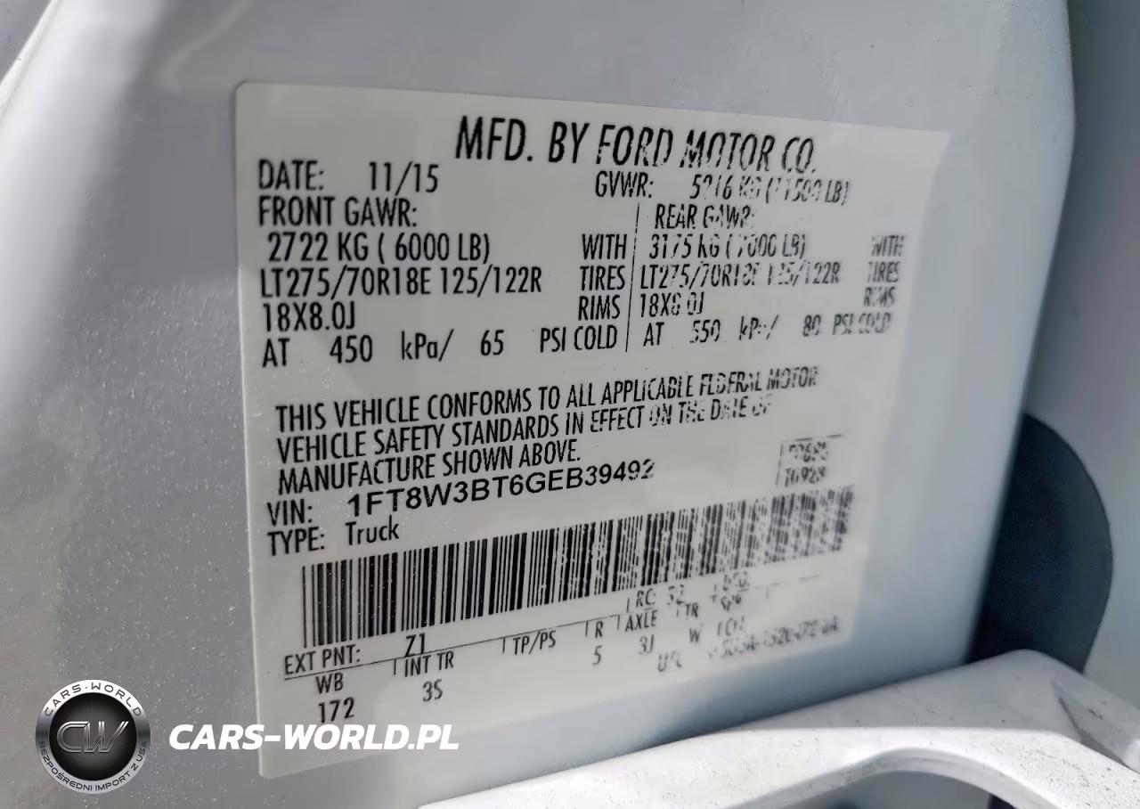 2016 Ford F350 Super Duty VIN:1FT8W3BT6GEB39492 - 12
