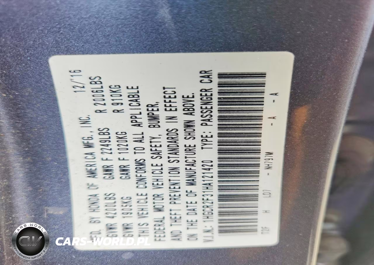 2017 Honda Accord Lx VIN:1HGCR2F31HA121420 - 12