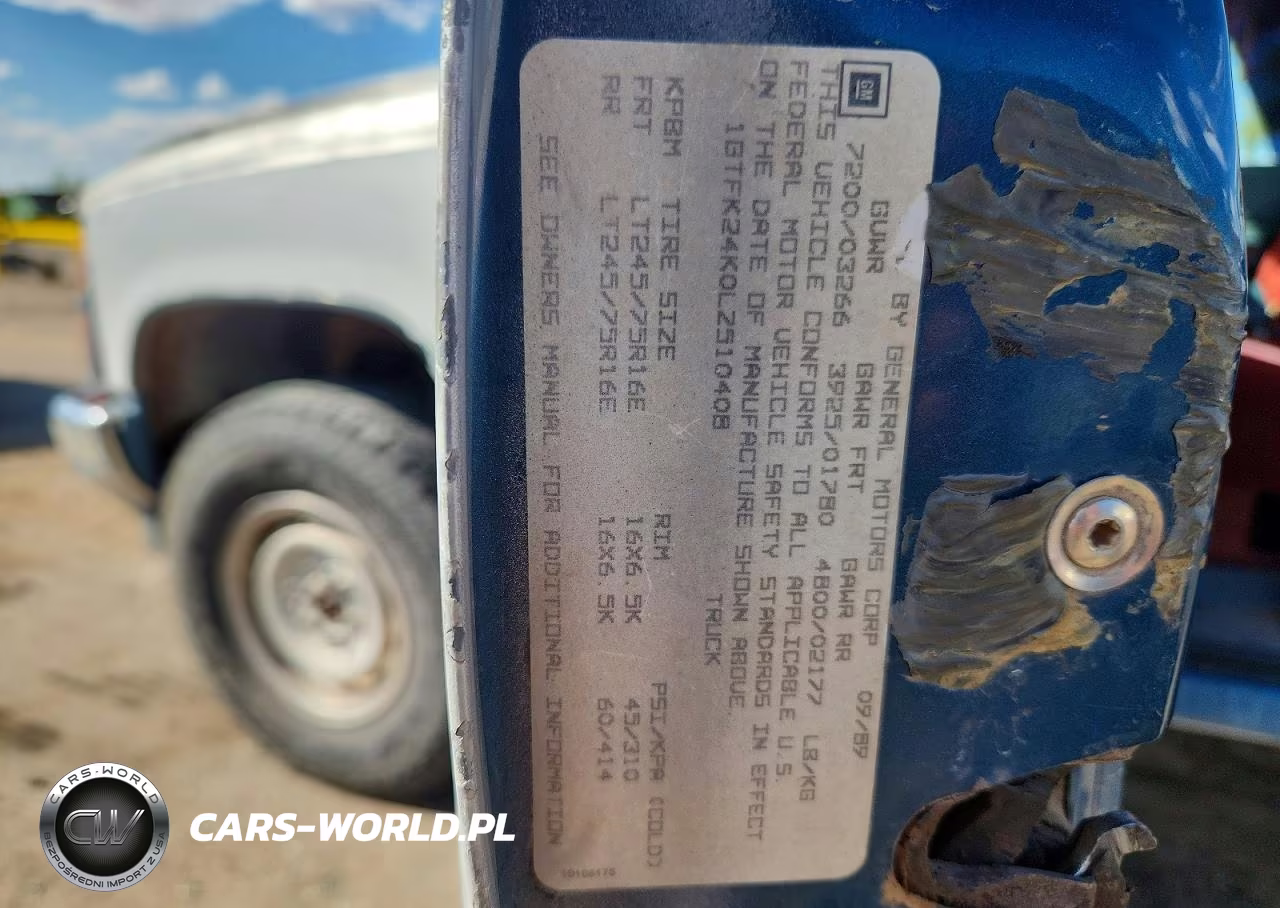 1990 GMC Sierra K2500 VIN:1GTFK24K0LZ510408 - 12