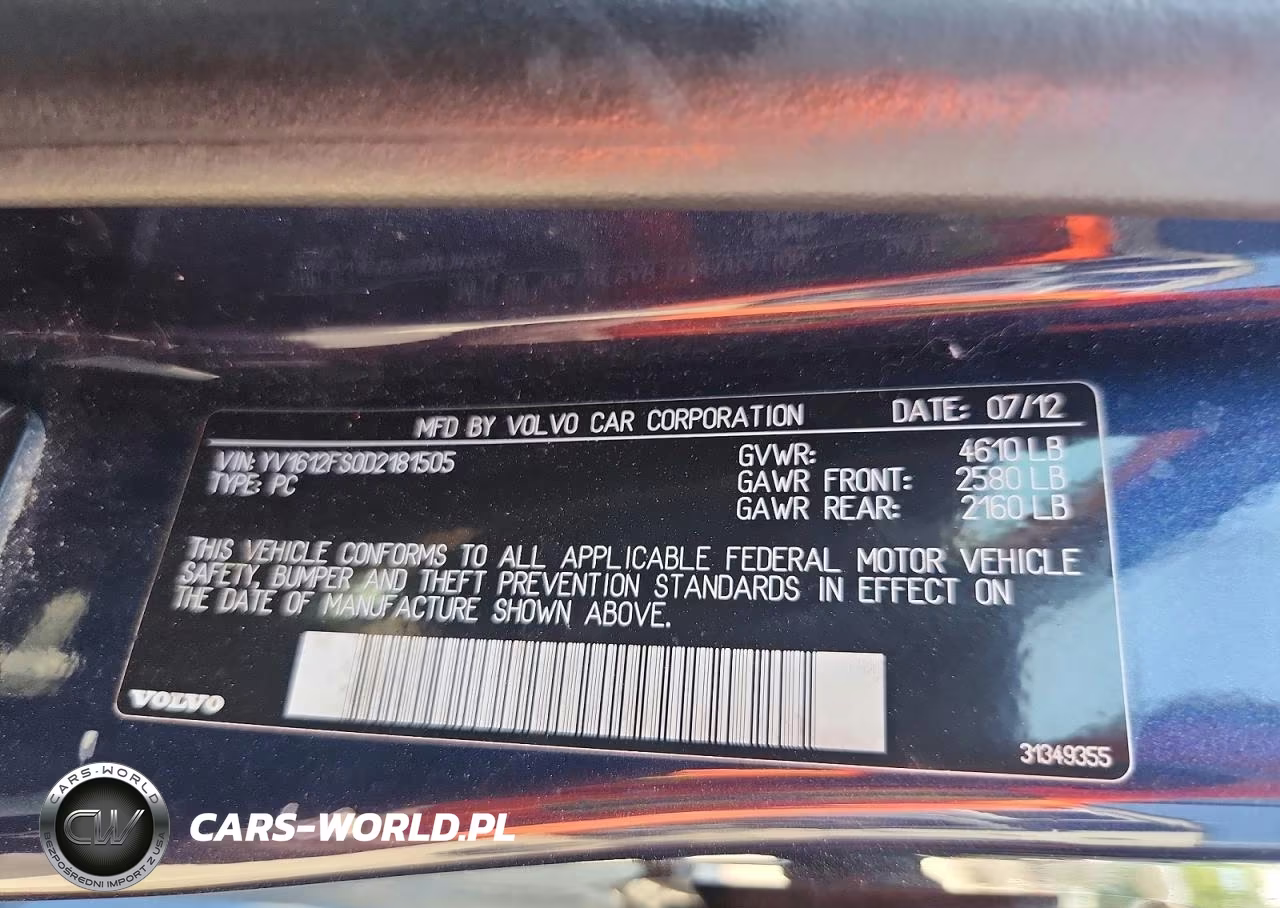 2013 Volvo S60 T5 VIN:YV1612FS0D2181505 - 12