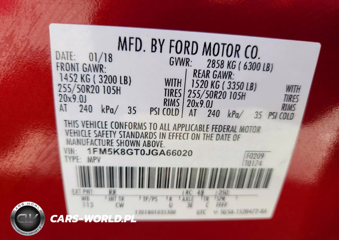2018 Ford Explorer Sport VIN:1FM5K8GT0JGA66020 - 13