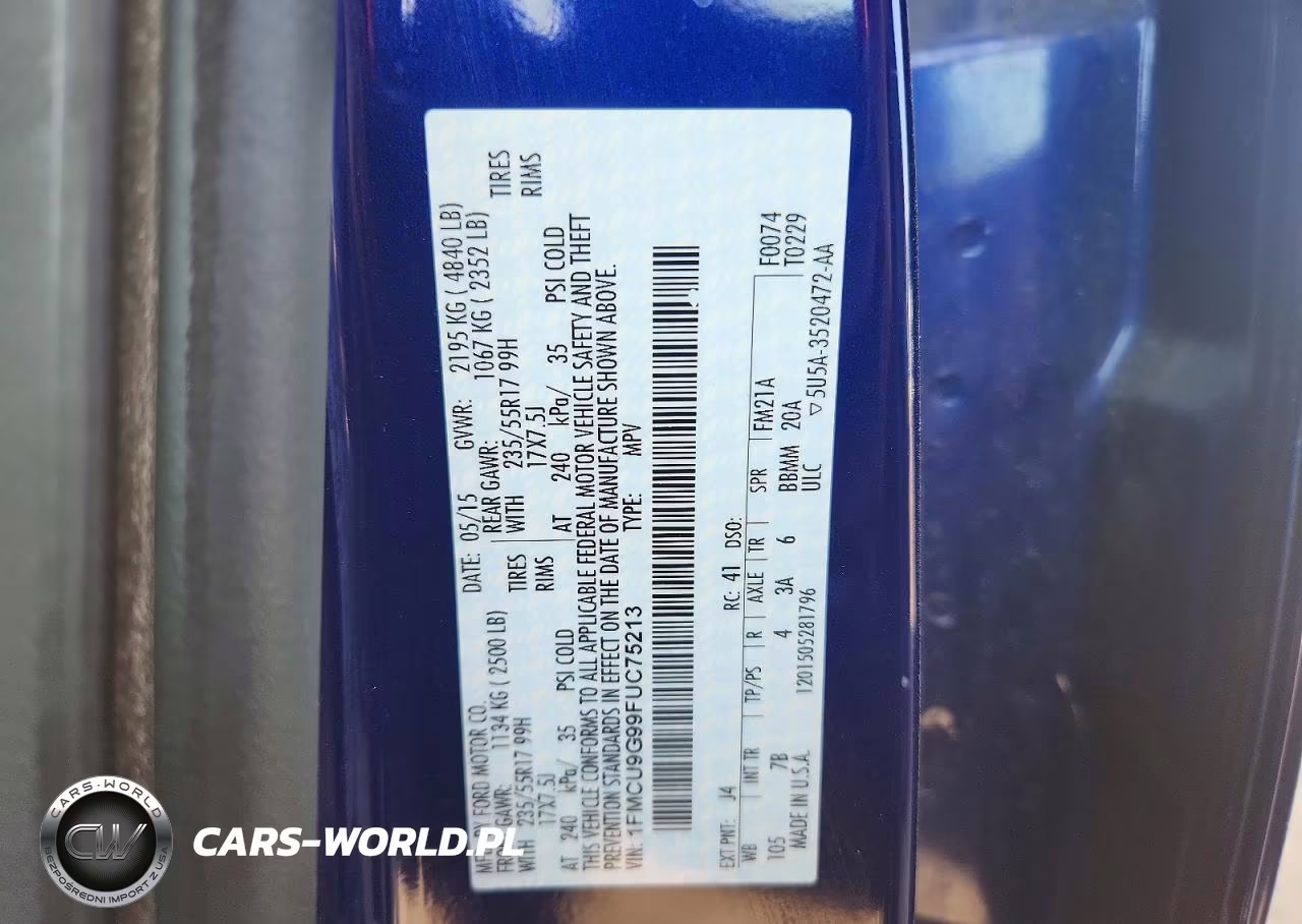 2015 Ford Escape Se VIN:1FMCU9G99FUC75213 - 12