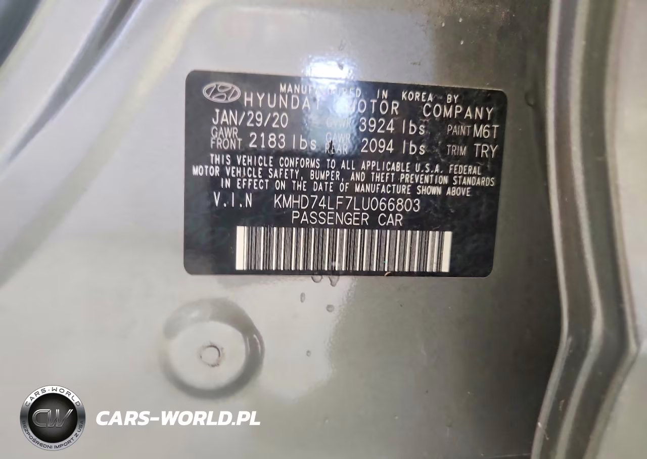 2020 Hyundai Elantra Se VIN:KMHD74LF7LU066803 - 12