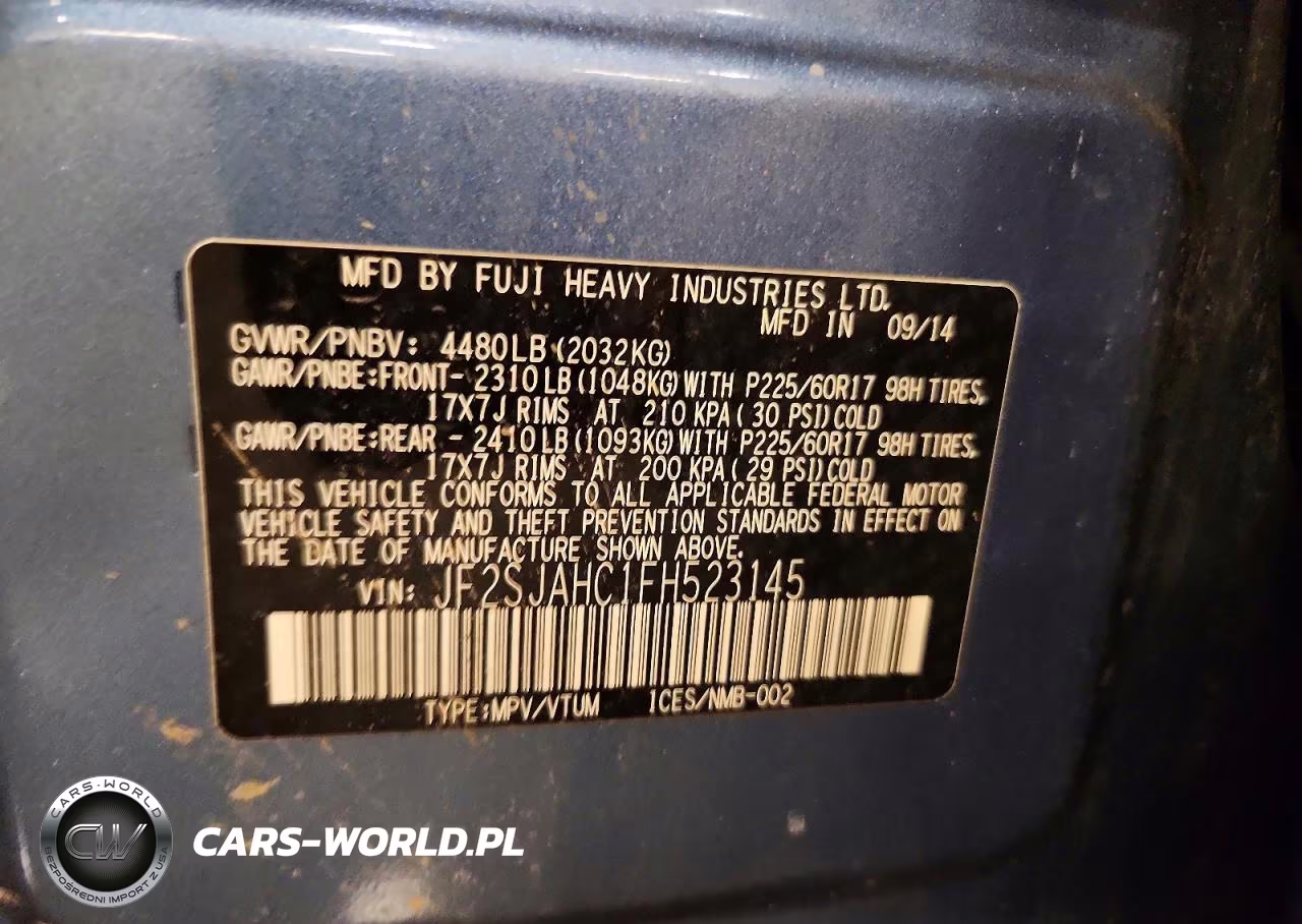 2015 Subaru Forester 2.5I Limited VIN:JF2SJAHC1FH523145 - 13