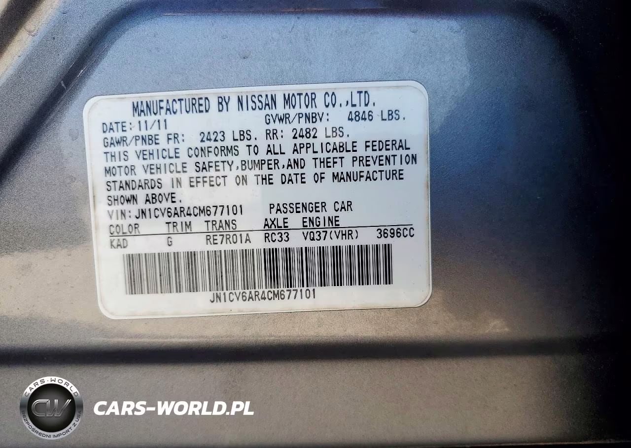 2012 Infiniti G37 Sedan X VIN:JN1CV6AR4CM677101 - 13