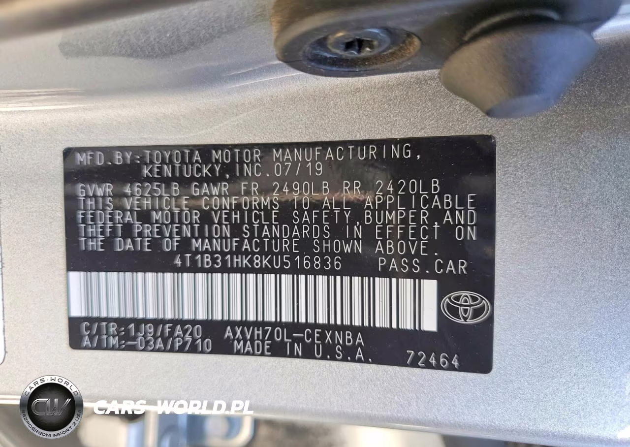 2019 Toyota Camry Le VIN:4T1B31HK8KU516836 - 13