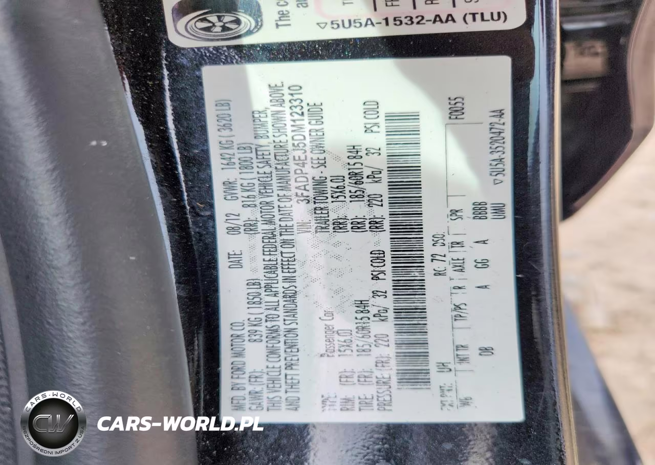 2013 Ford Fiesta Se VIN:3FADP4EJ5DM123310 - 12