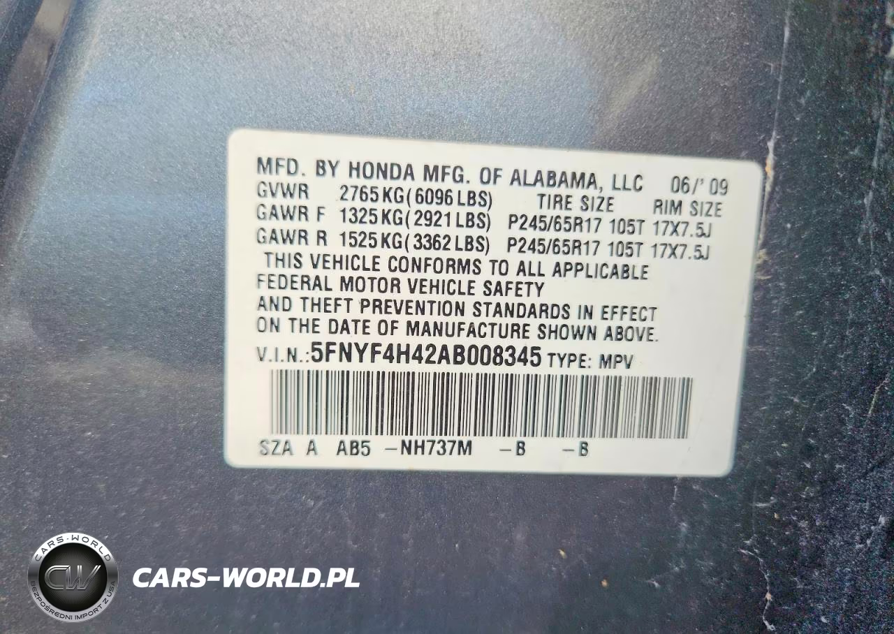 2010 Honda Pilot Ex VIN:5FNYF4H42AB008345 - 13