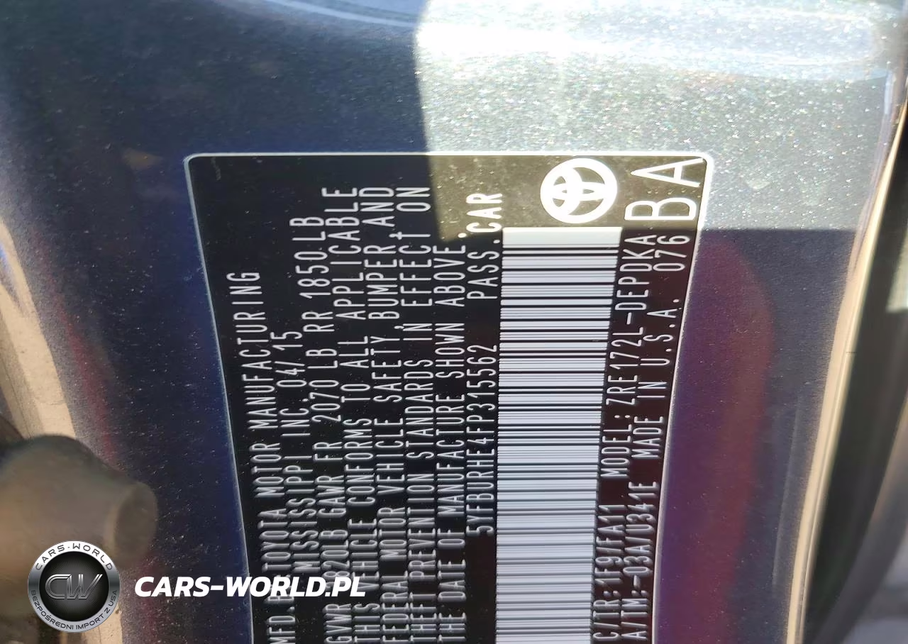 2015 Toyota Corolla L VIN:5YFBURHE4FP315562 - 12