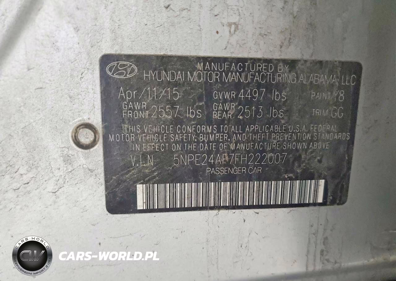 2015 Hyundai Sonata Se VIN:5NPE24AF7FH222007 - 12