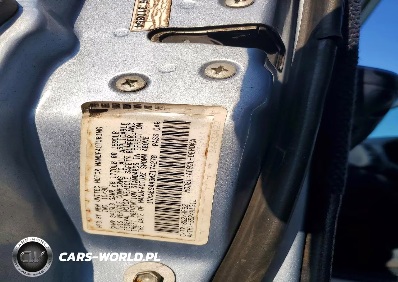 1991 Toyota Corolla Deluxe VIN:1NXAE94A3MZ174278 - 12