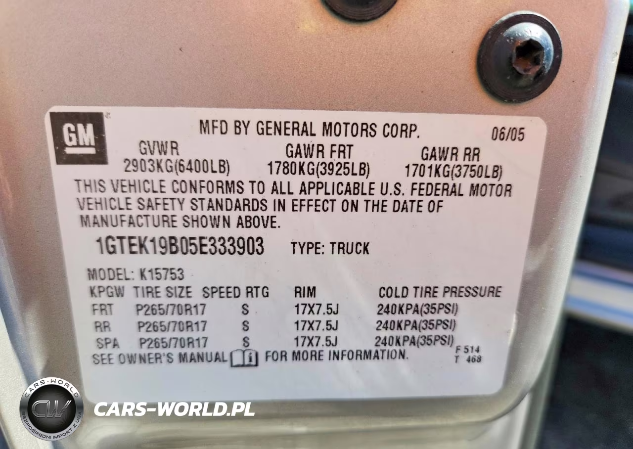 2005 GMC New Sierra K1500 VIN:1GTEK19B05E333903 - 12