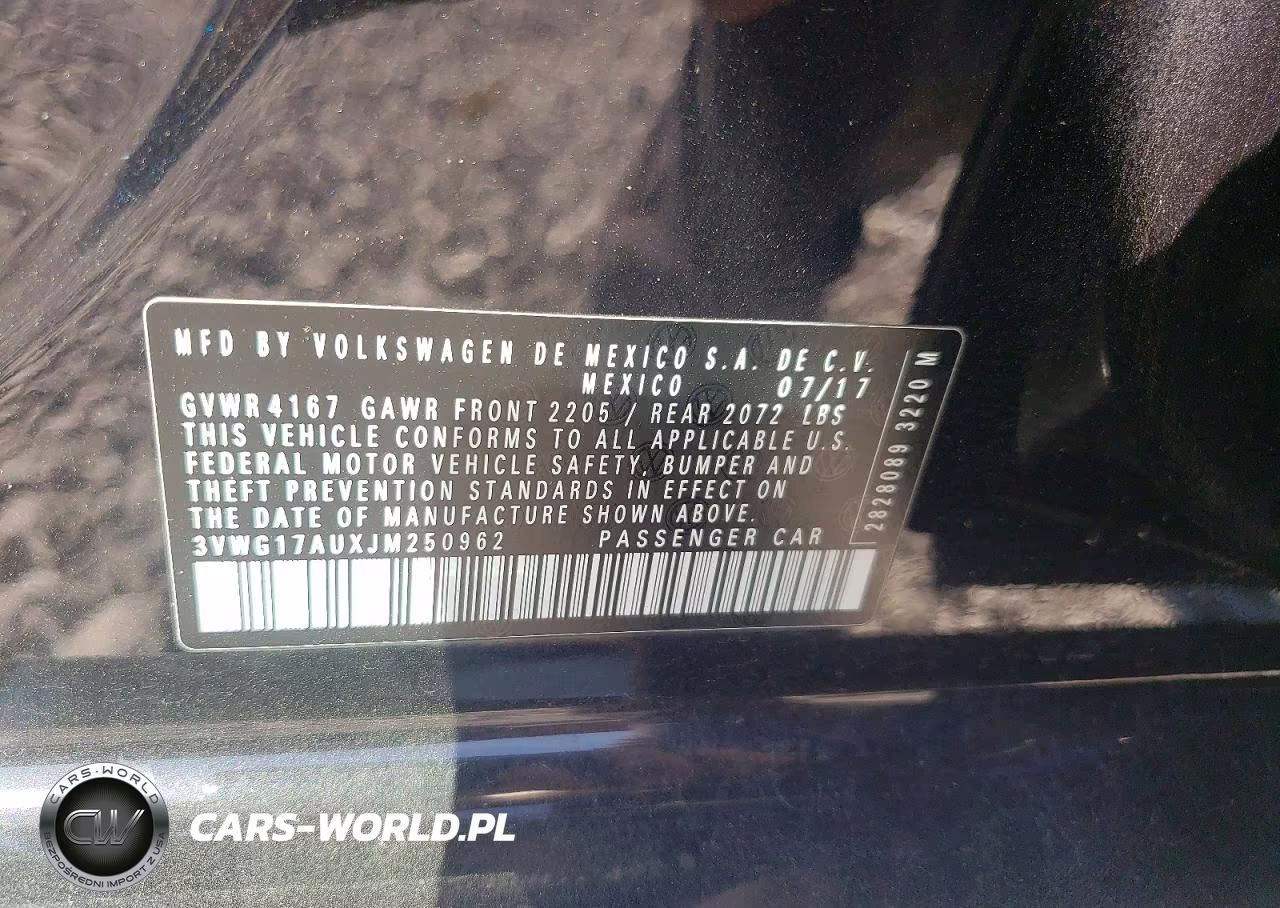 2018 Volkswagen Golf S VIN:3VWG17AUXJM250962 - 13
