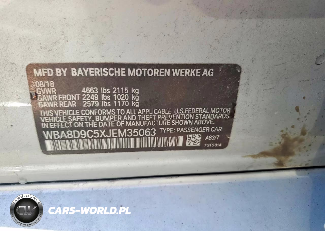 2018 BMW 330 Xi VIN:WBA8D9C5XJEM35063 - 13