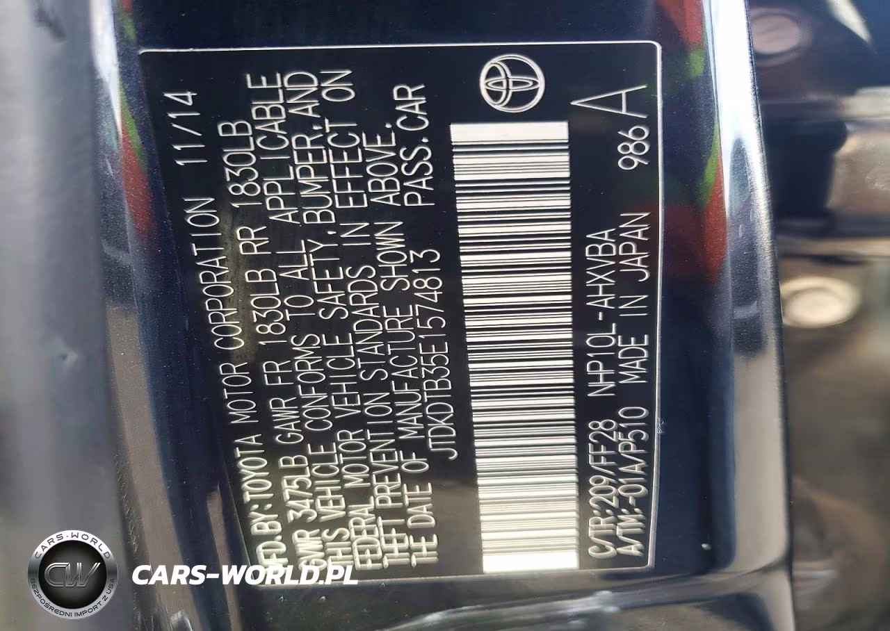 2014 Toyota Prius C Two VIN:JTDKDTB35E1574813 - 12