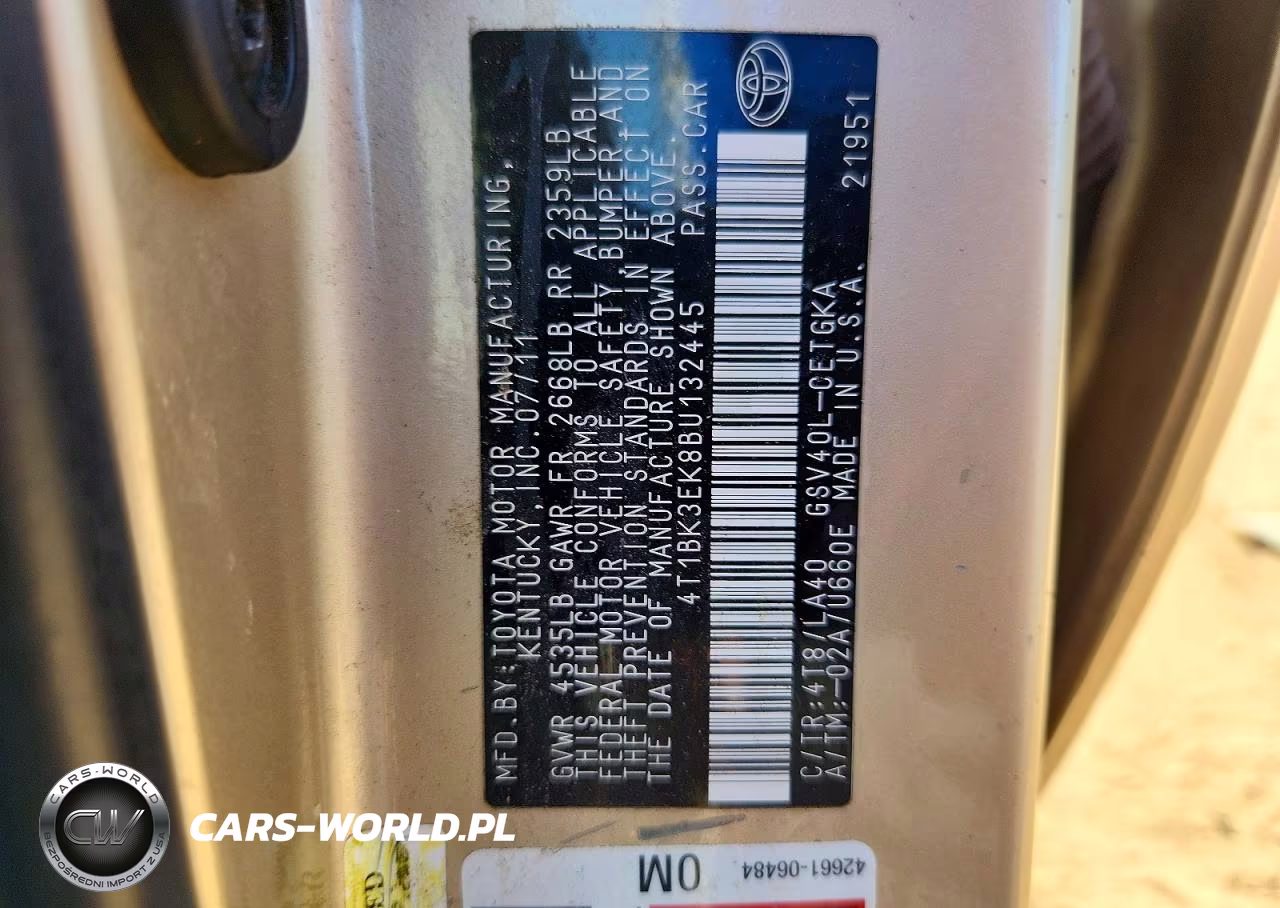 2011 Toyota Camry Xle V6 VIN:4T1BK3EK8BU132445 - 12