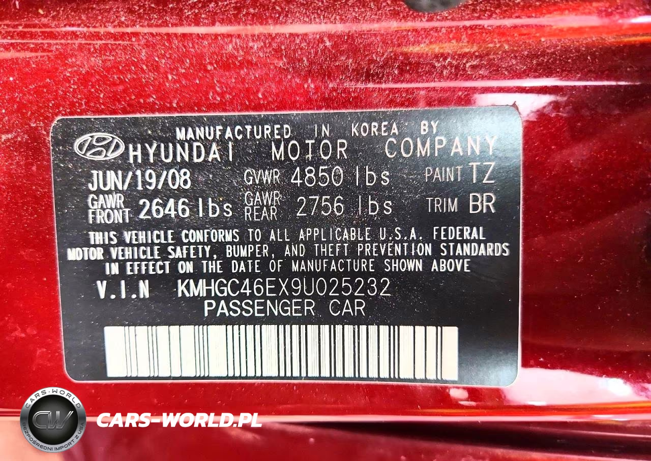 2009 Hyundai Genesis 3.8L VIN:KMHGC46EX9U025232 - 12