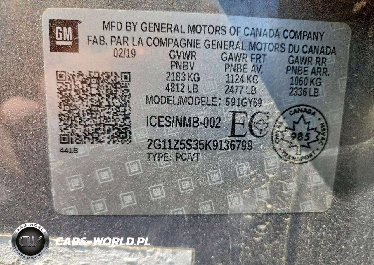2019 Chevrolet Impala Lt VIN:2G11Z5S35K9136799 - 13