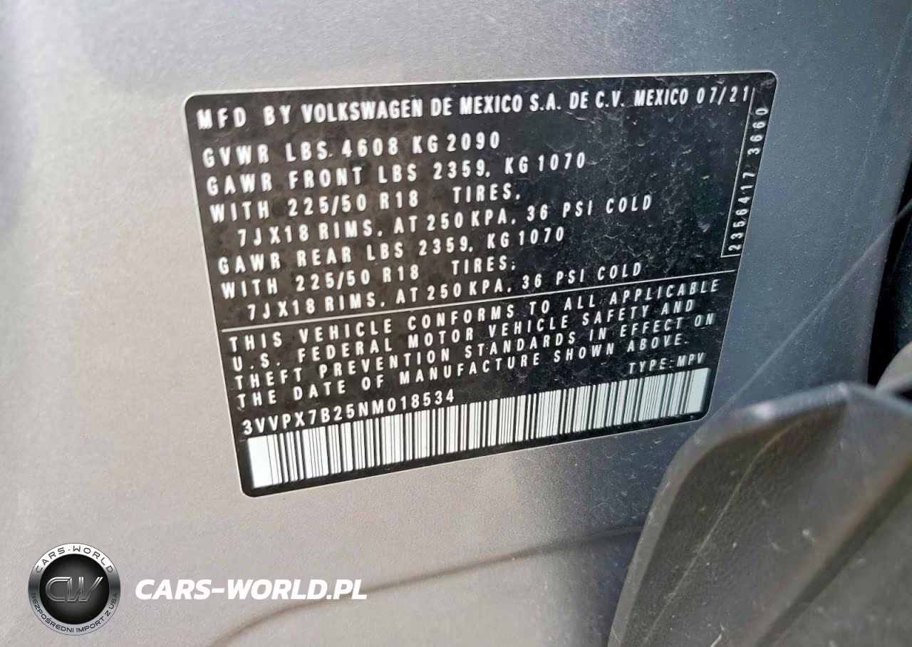 2022 Volkswagen Taos Se Iq Drive VIN:3VVPX7B25NM018534 - 12