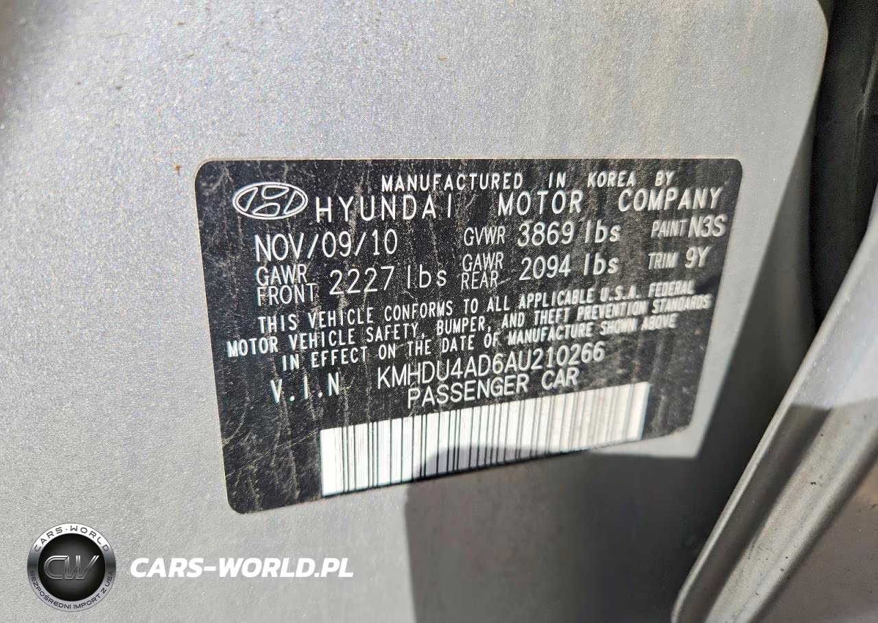 2010 Hyundai Elantra Gls VIN:KMHDU4AD6AU210266 - 12