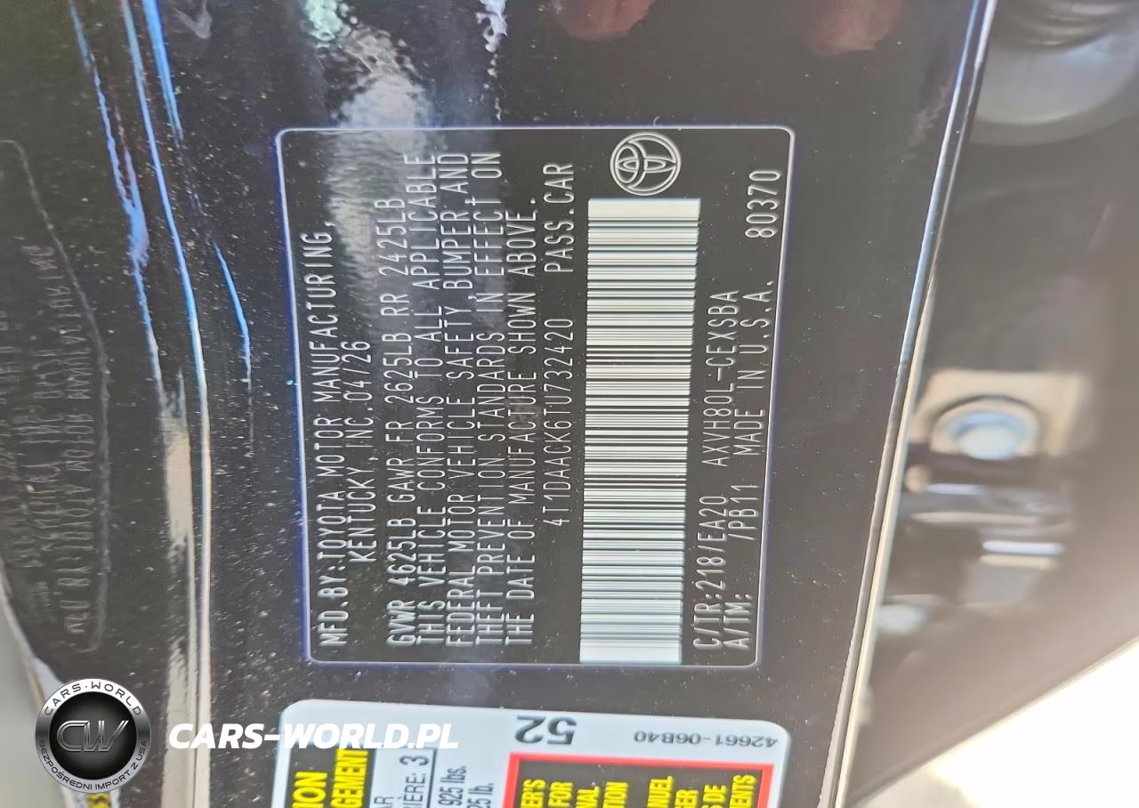 2026 Toyota Camry Se VIN:4T1DAACK6TU732420 - 12