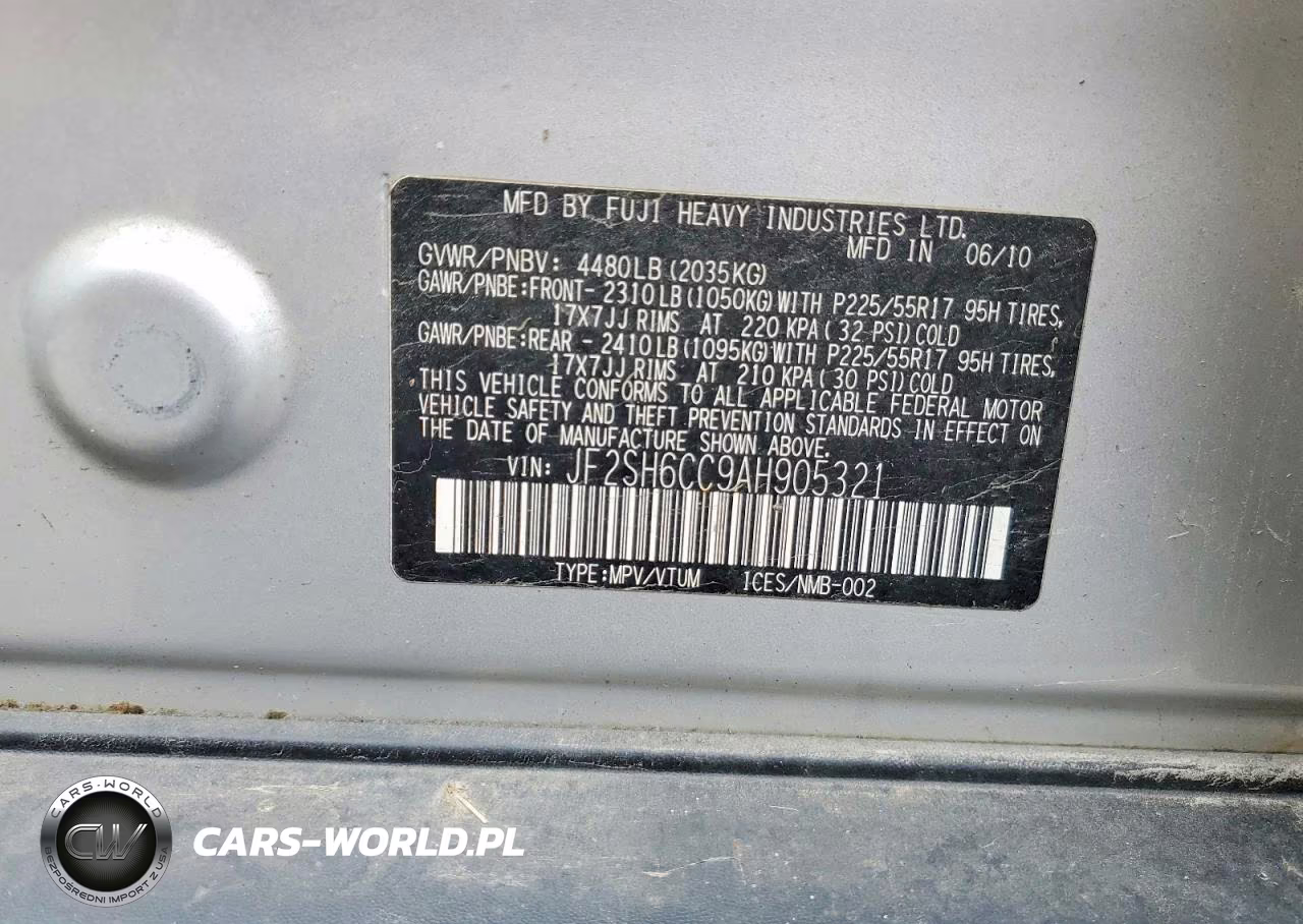 2010 Subaru Forester 2.5X Premium VIN:JF2SH6CC9AH905321 - 13