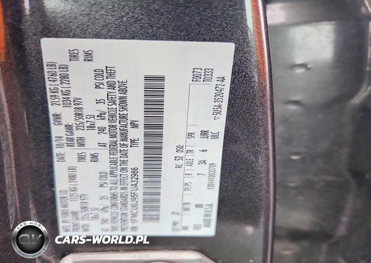 2015 Ford Escape Titanium VIN:1FMCU0J95FUA32986 - 13