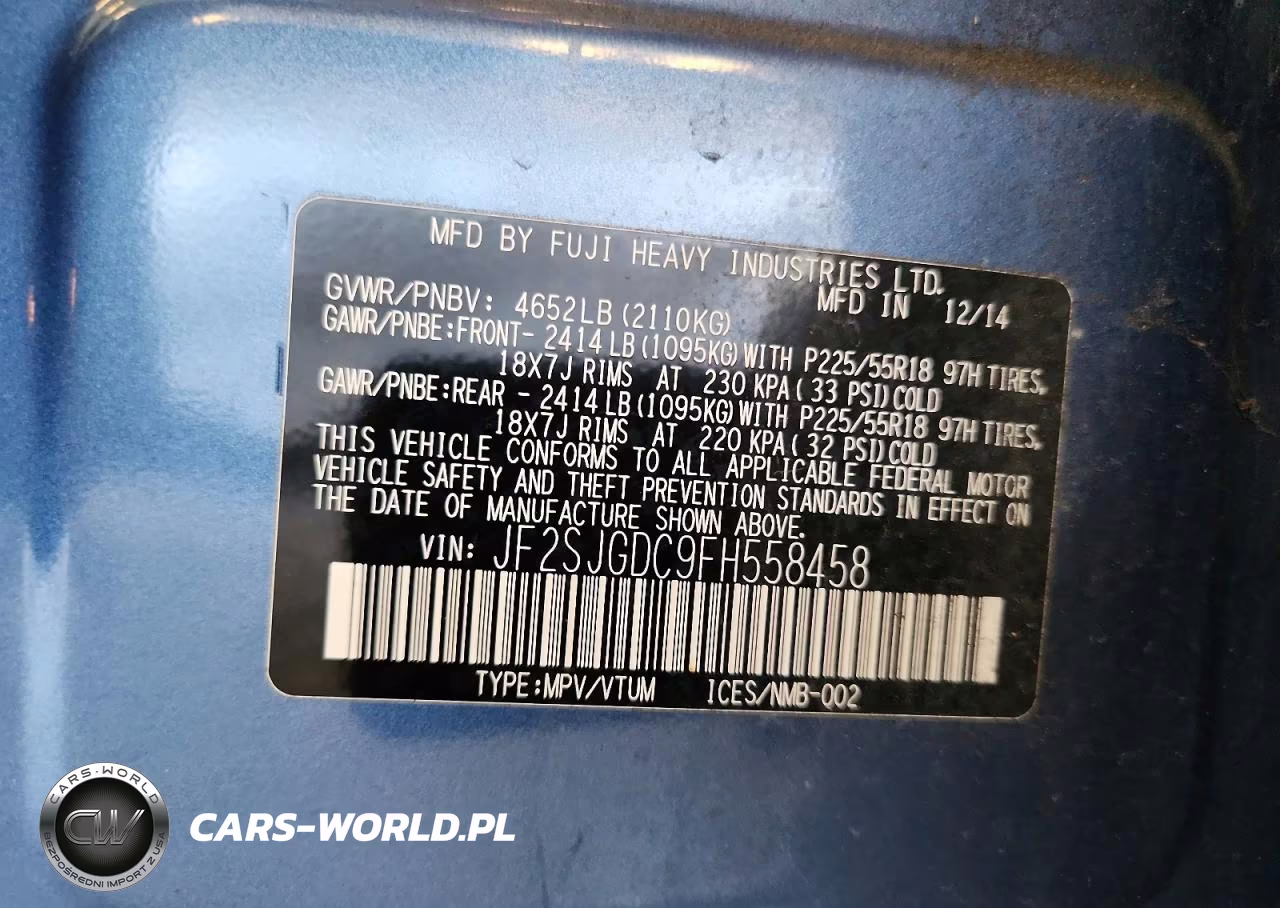 2015 Subaru Forester 2.0Xt Premium VIN:JF2SJGDC9FH558458 - 12