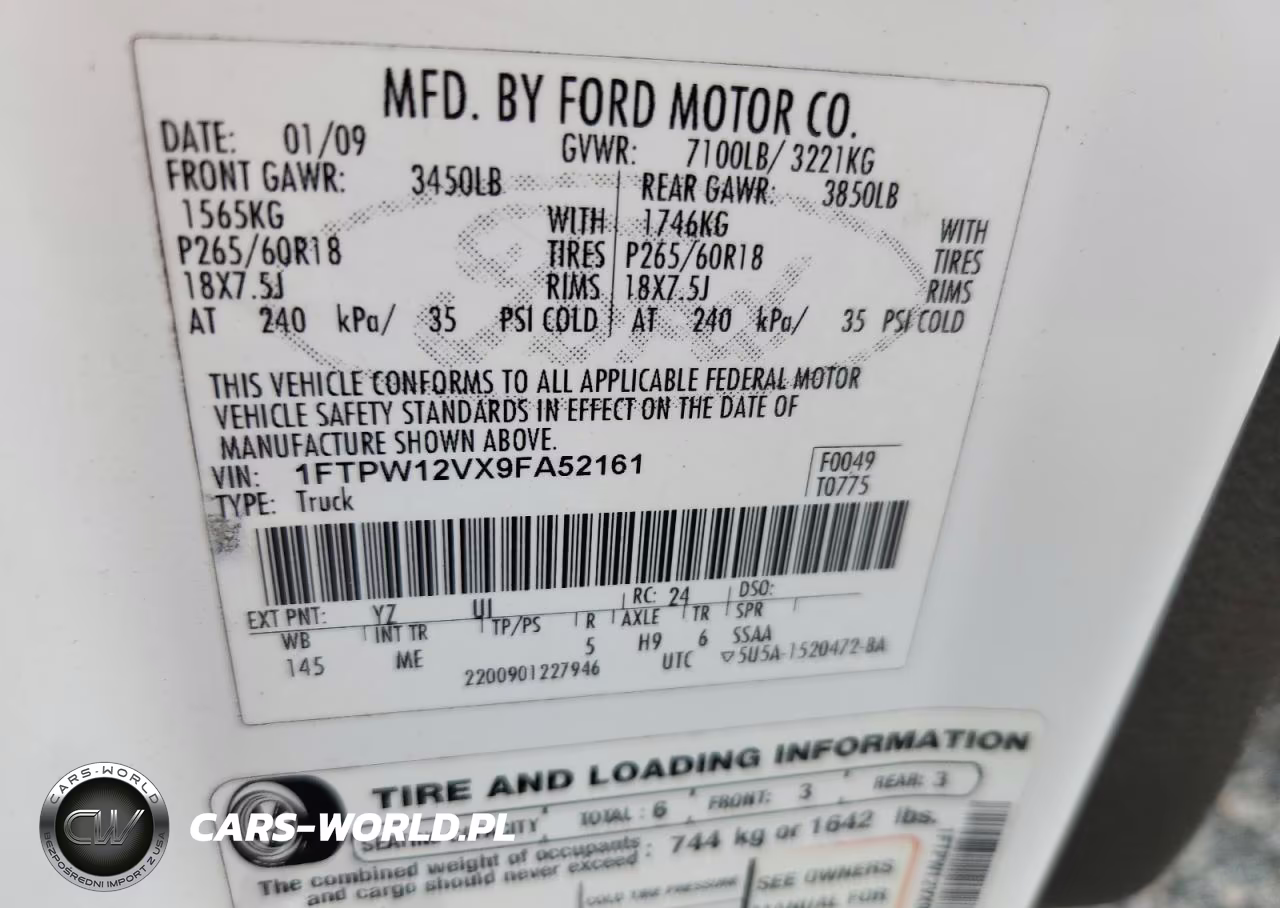 2009 Ford F150 Supercrew VIN:1FTPW12VX9FA52161 - 12