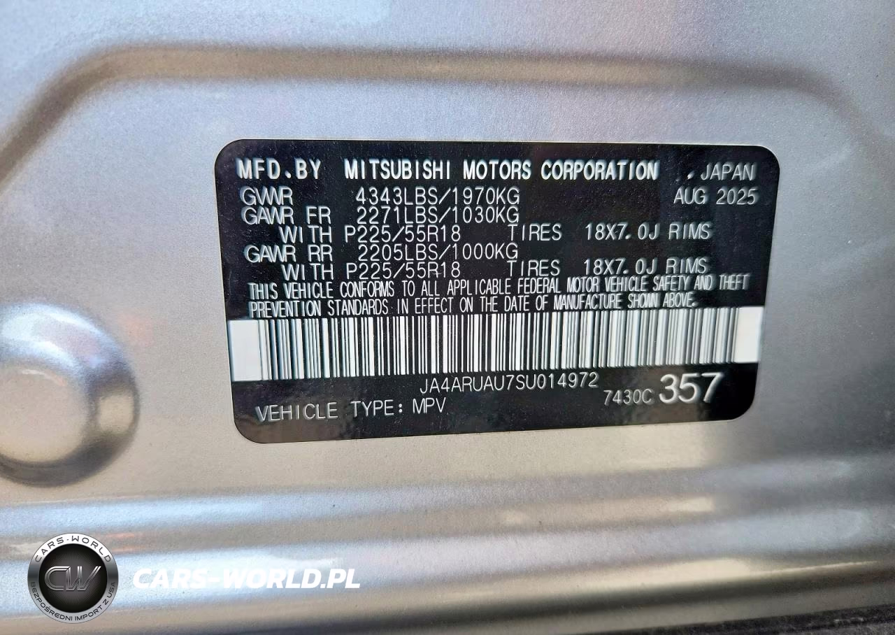 2025 Mitsubishi Outlander Sport S VIN:JA4ARUAU7SU014972 - 13