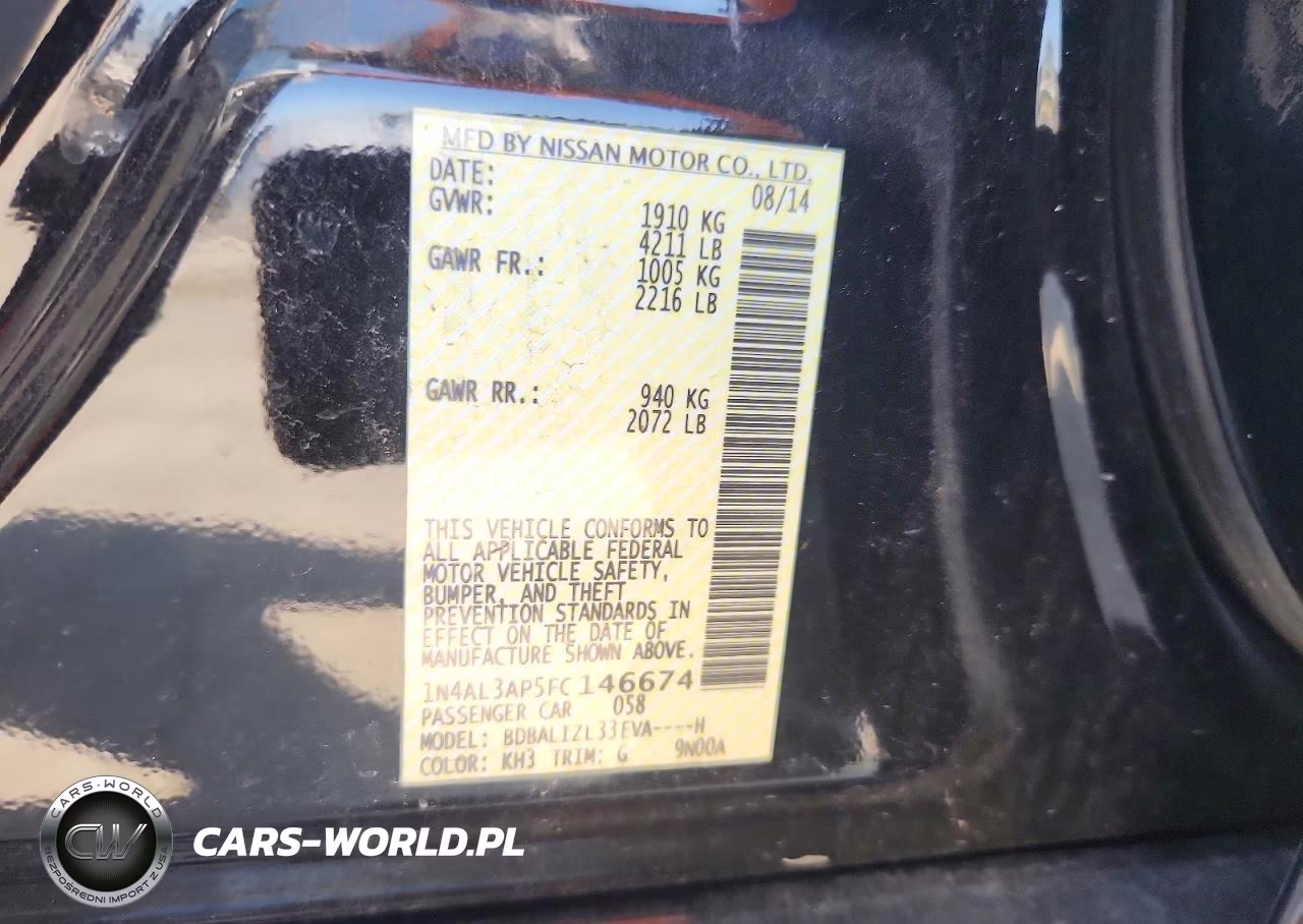 2015 Nissan Altima 2.5 Sv VIN:1N4AL3AP5FC146674 - 12