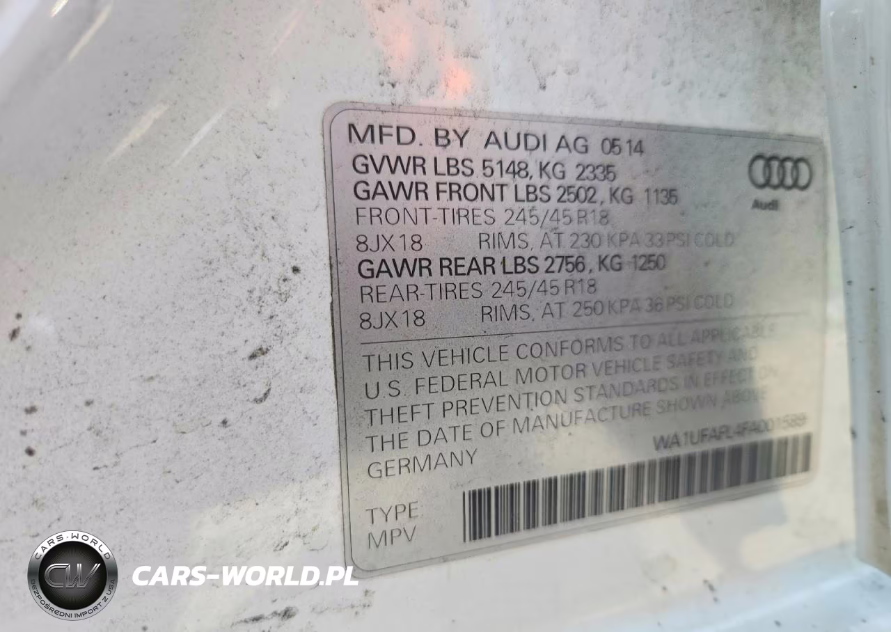 2015 Audi A4 Allroad Premium Plus VIN:WA1UFAFL4FA001589 - 14