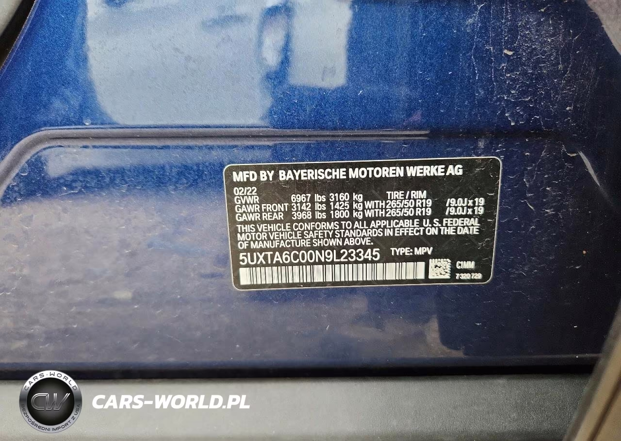 2022 BMW X5 xDrive45E VIN:5UXTA6C00N9L23345 - 13