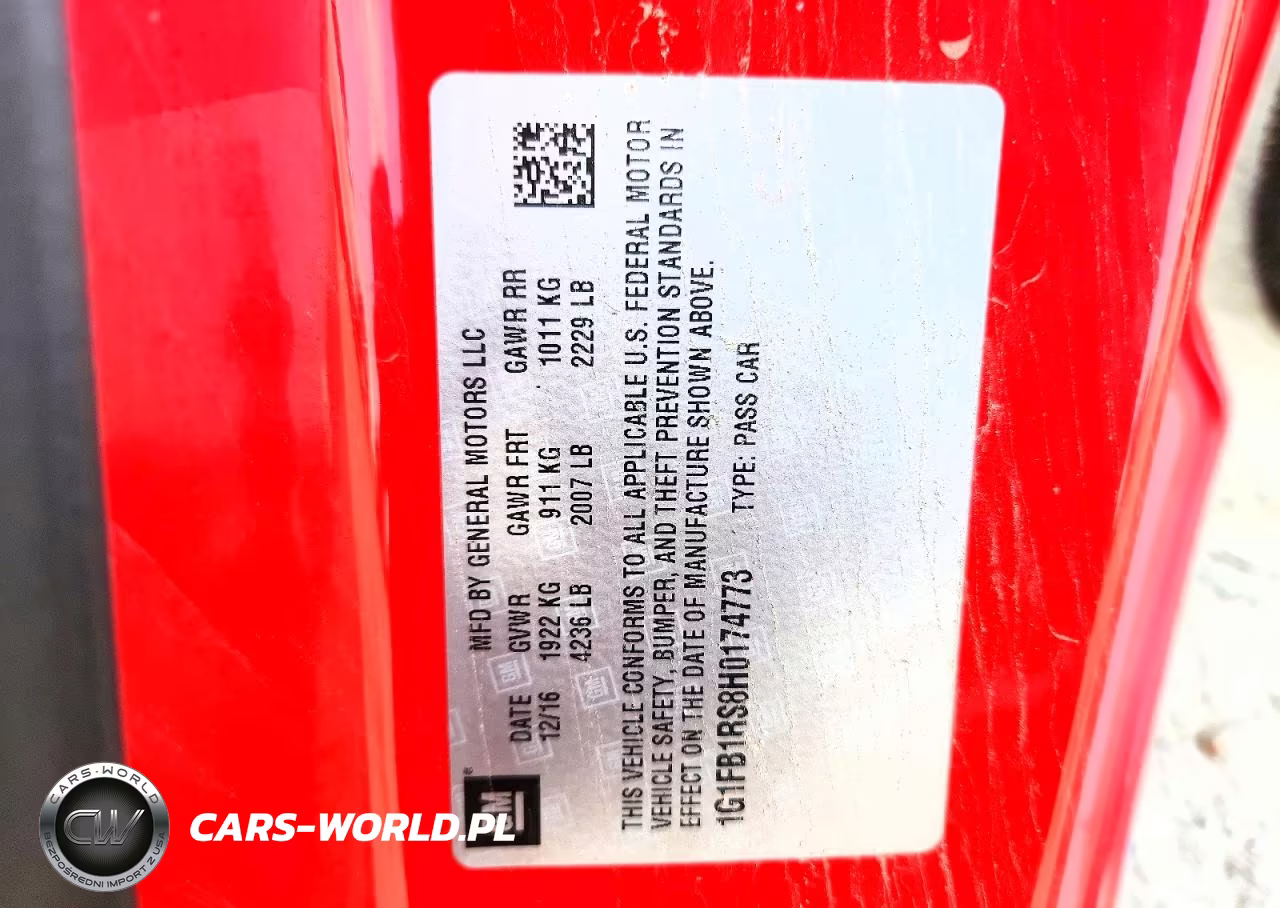2017 Chevrolet Camaro Lt VIN:1G1FB1RS8H0174773 - 12